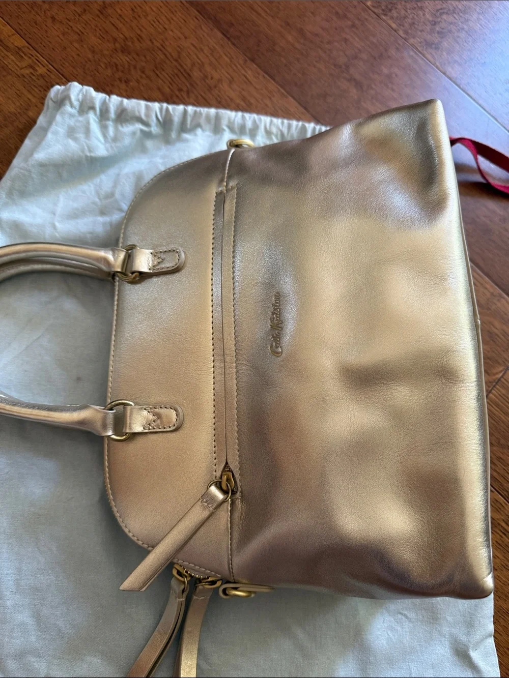 Cath Kidston Metallic Gold Dome-Top Satchel